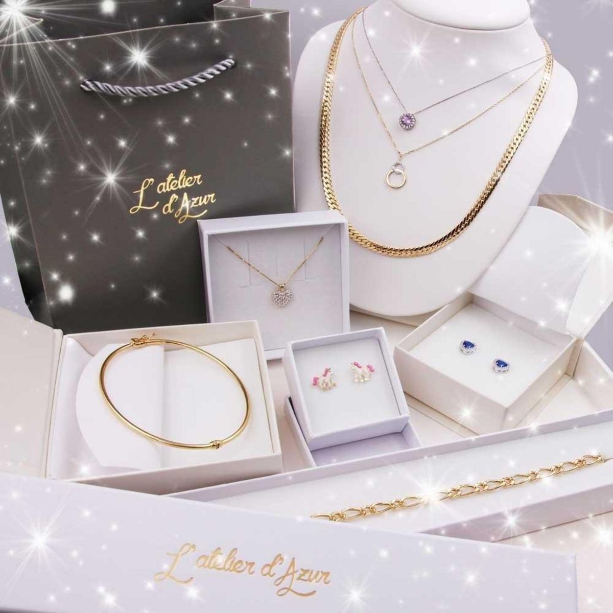 L'ATELIER D'AZUR Boucles d'Oreilles Créoles Or Bicolore - Femme