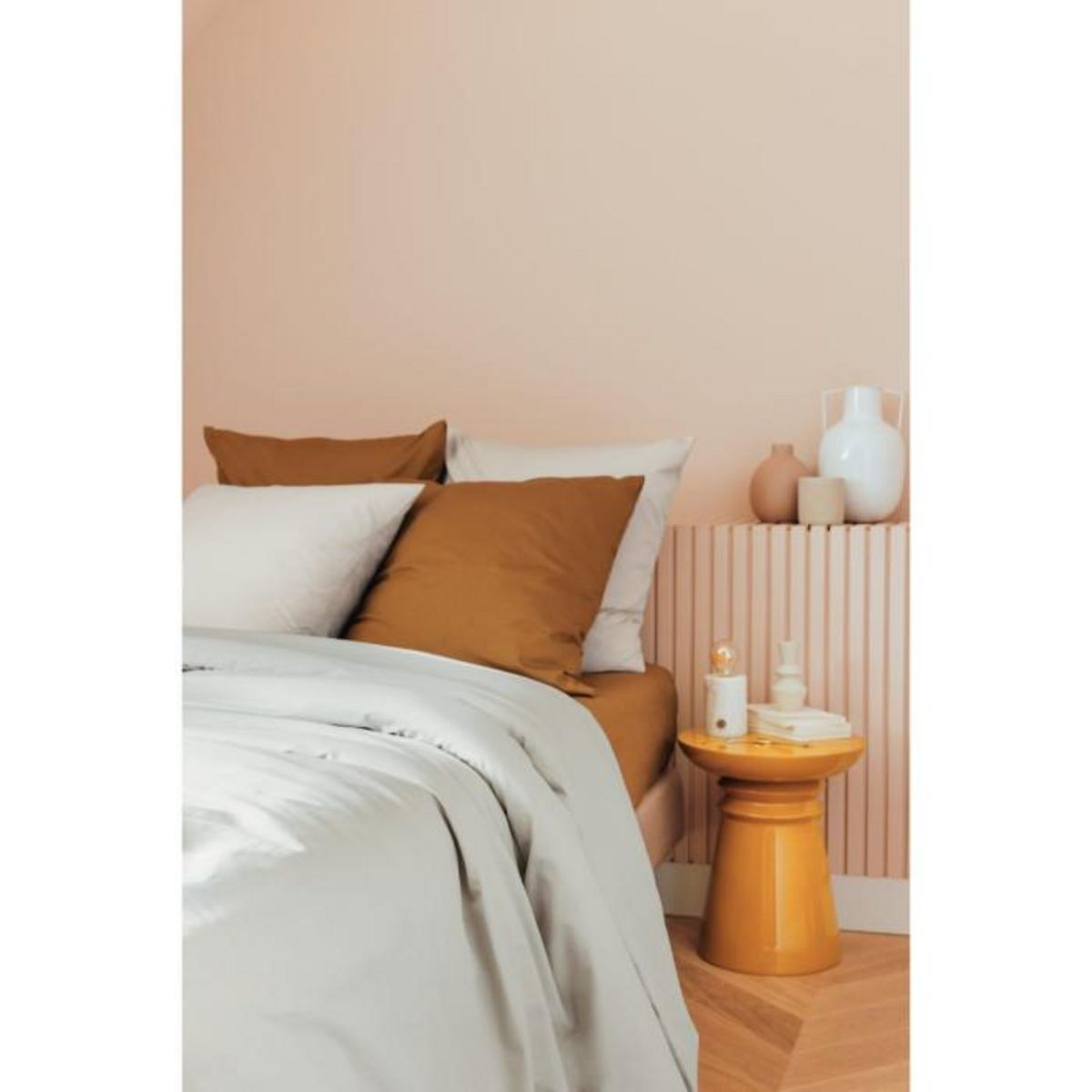 ATMOSPHERA Parure de Lit 3 Pièces  Percale  240x220cm Beige Lin