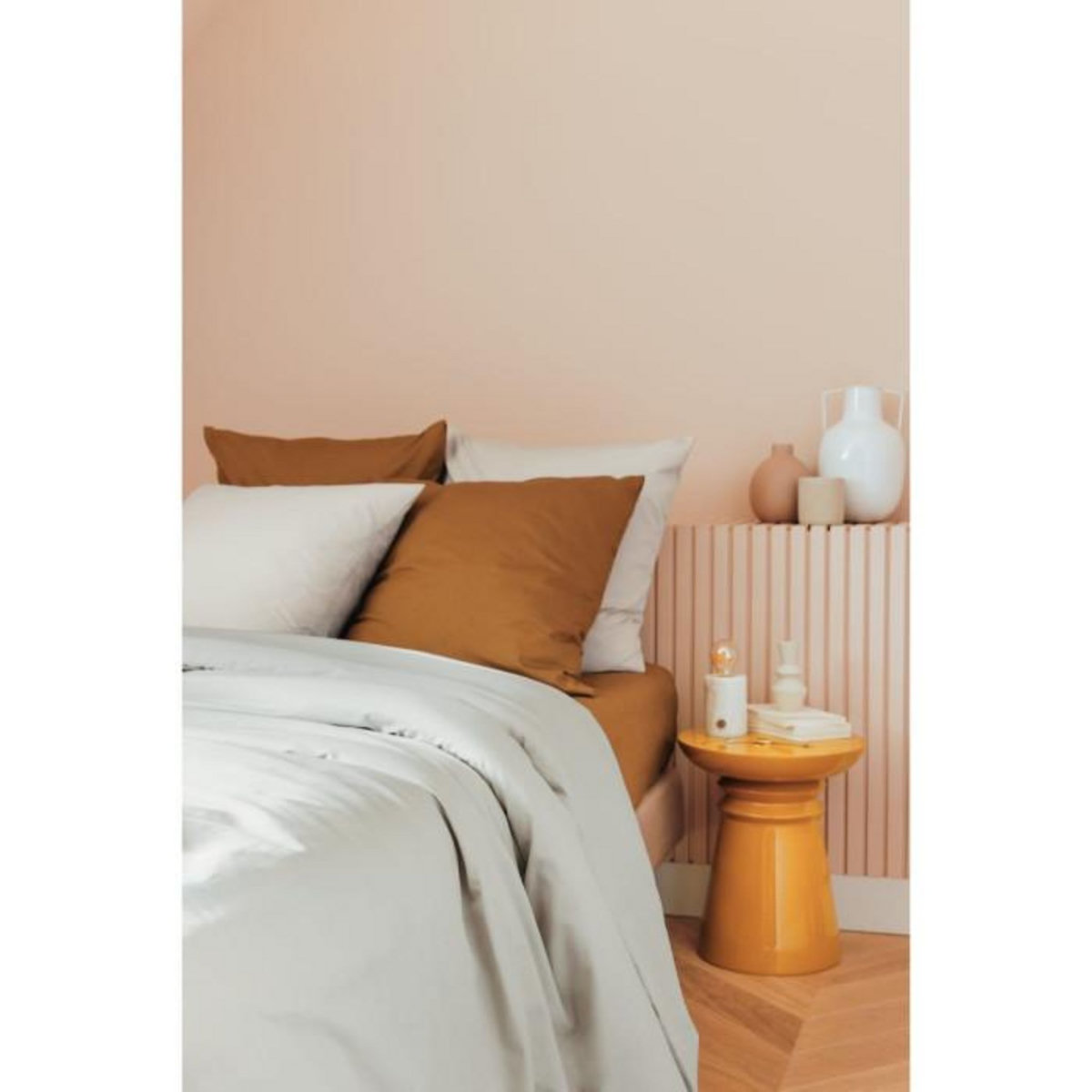 ATMOSPHERA Parure de Lit 3 Pièces  Percale  240x220cm Beige Lin