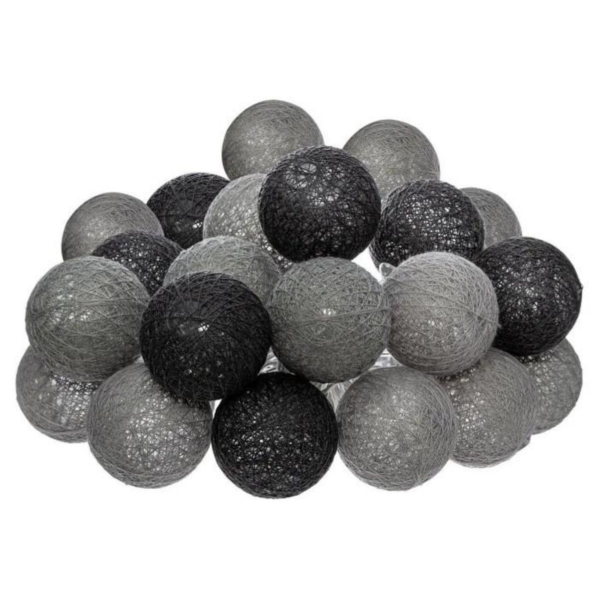 ATMOSPHERA Guirlande Led 20 Boules  Smoky  435cm Gris & Noir