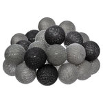 ATMOSPHERA Guirlande Led 20 Boules  Smoky  435cm Gris & Noir