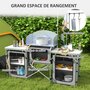 Voir la diapositive 4 : OUTSUNNY Meuble de cuisine camping multi-rangement pliable sac de transport inclus gris