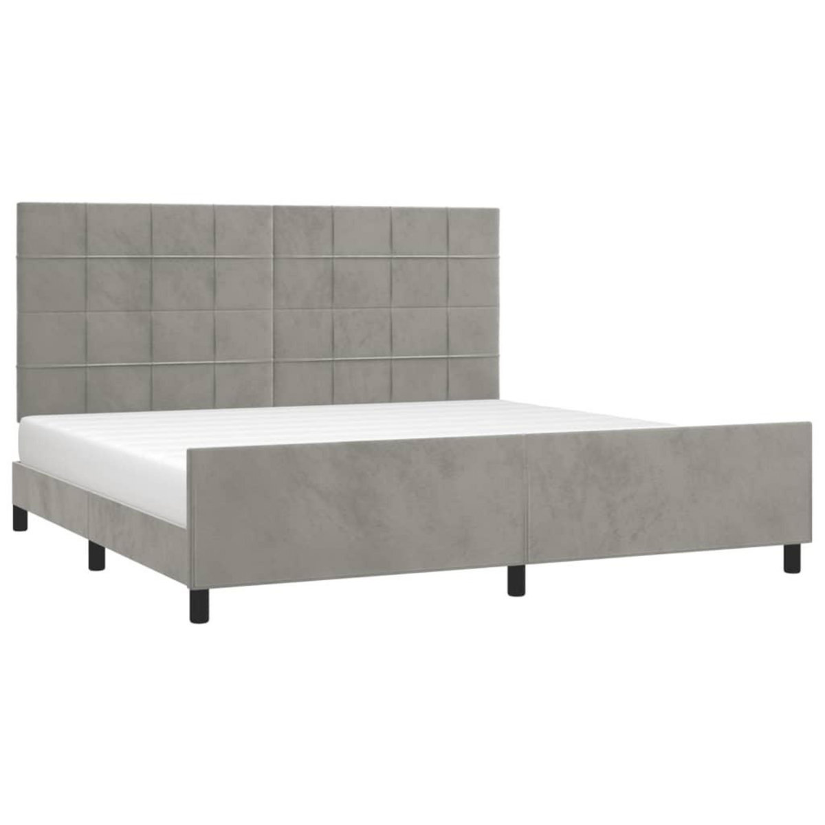 VIDAXL Cadre de lit sans matelas gris clair 200x200 cm velours