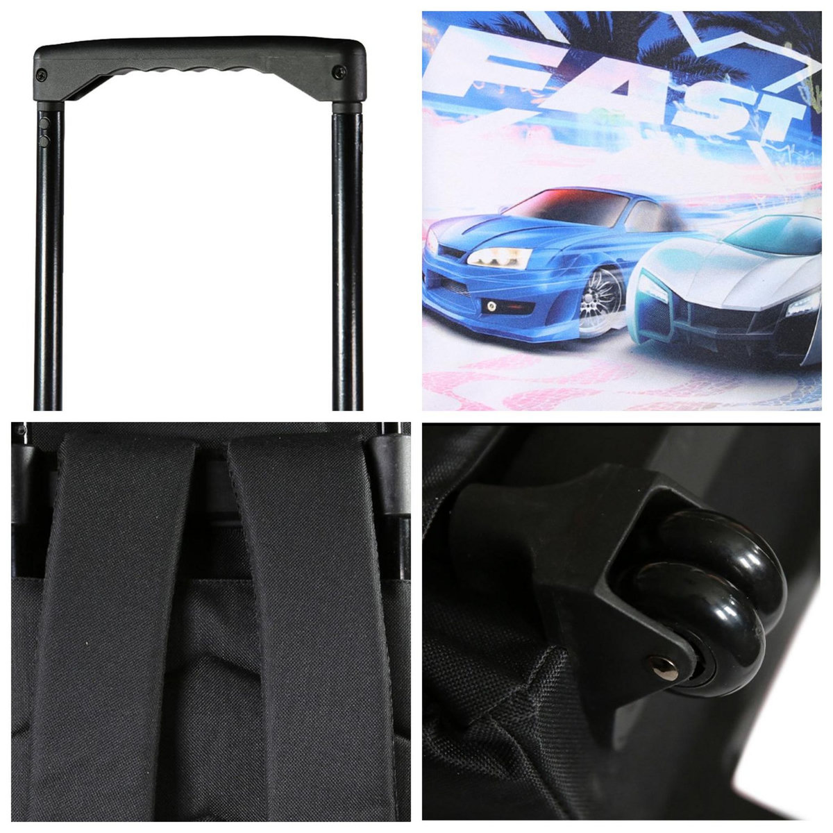 Bagtrotter Fast & Furious - Sac à dos à roulettes noir, 2 compartiments - Bagtrotter