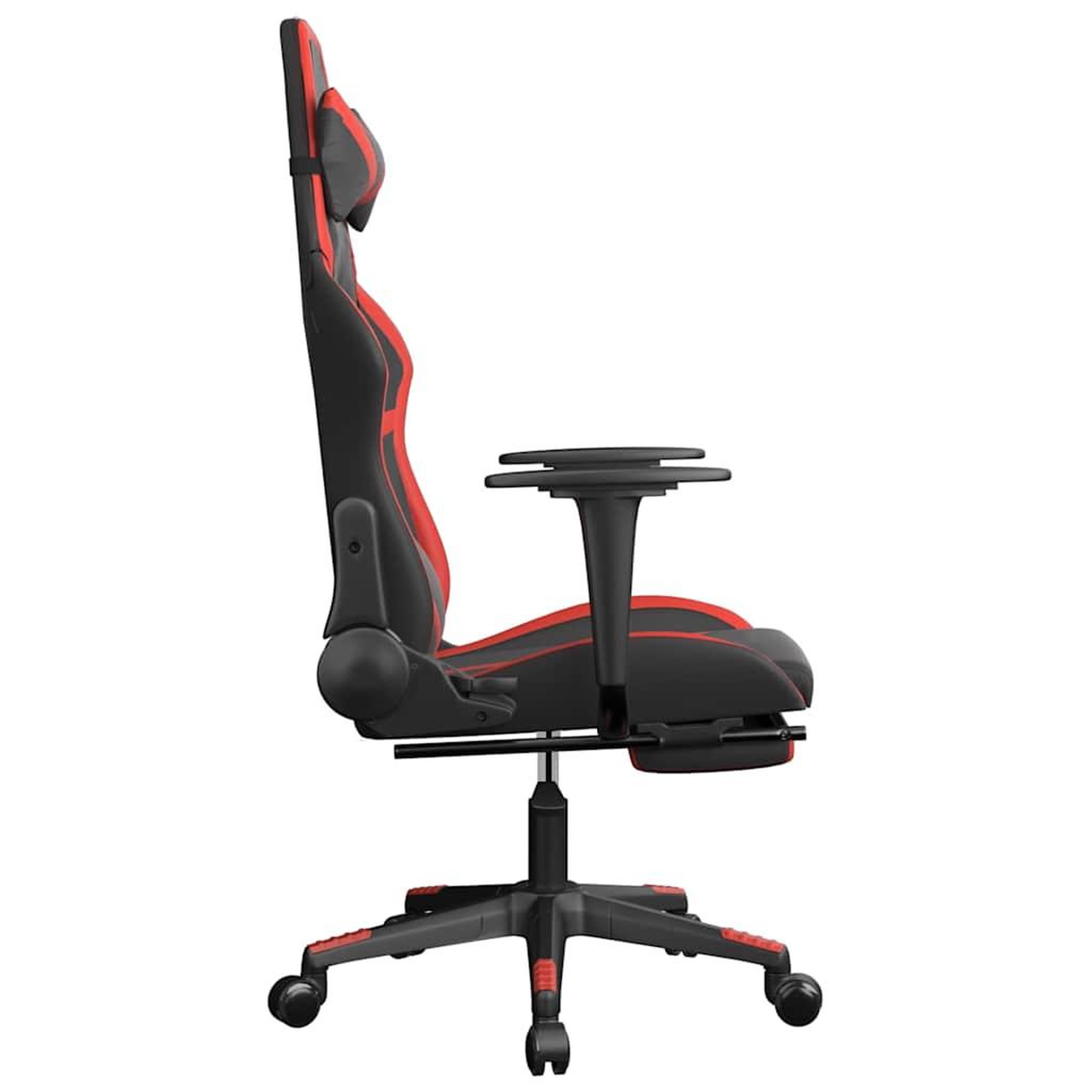 Voir la diapositive 5 : VIDAXL Chaise de jeu de massage avec repose-pied Noir&Rouge Similicuir