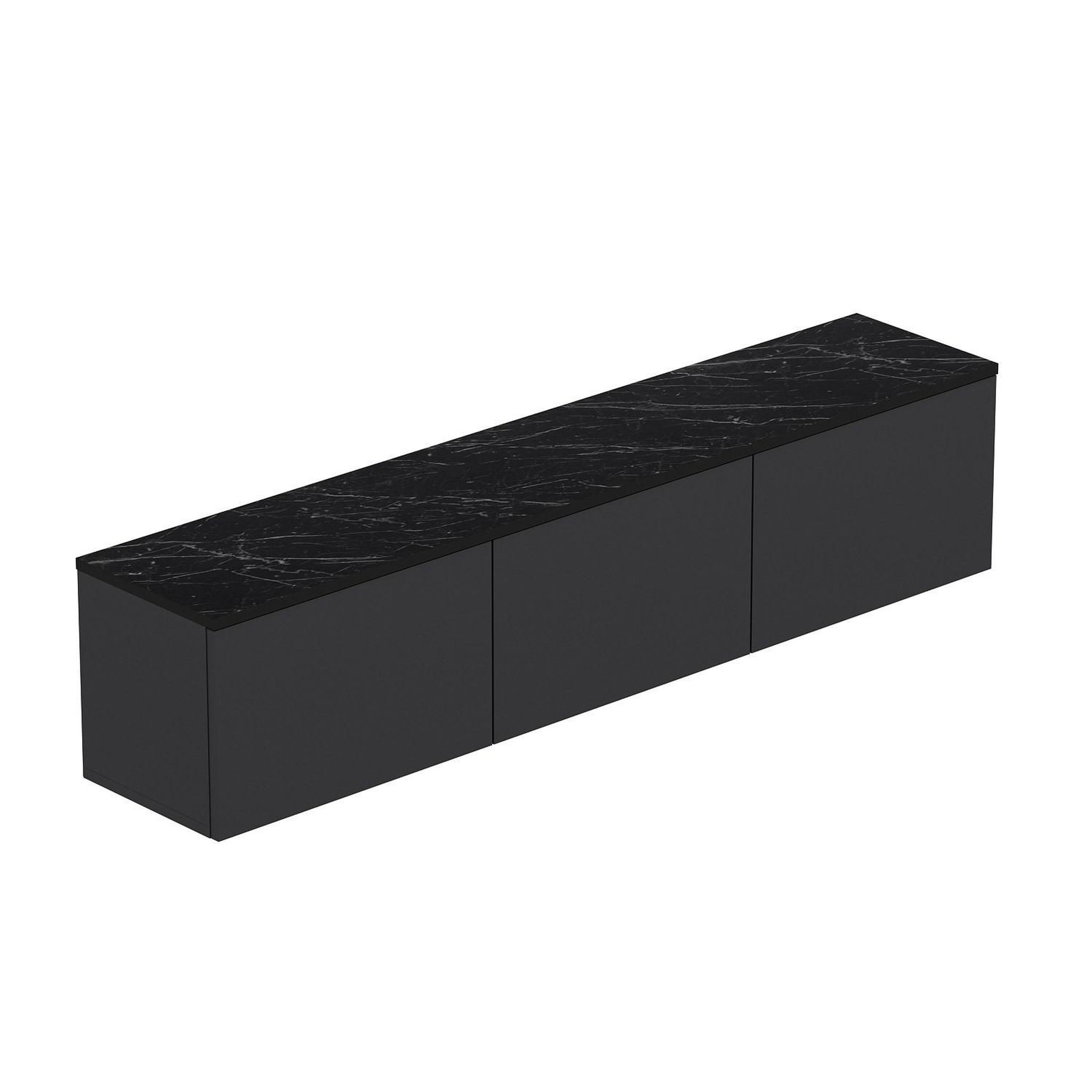 Habitat et Jardin Meuble tv suspendu en bois avec éclairage led  neon  - 160 x 32 x 35 cm - gris anthracite
