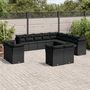 Voir la diapositive 1 : VIDAXL Salon de jardin avec coussins 13 pcs noir resine tressee