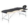 Voir la diapositive 1 : VIDAXL Table de massage pliable 2 zones Aluminium Noir et beige