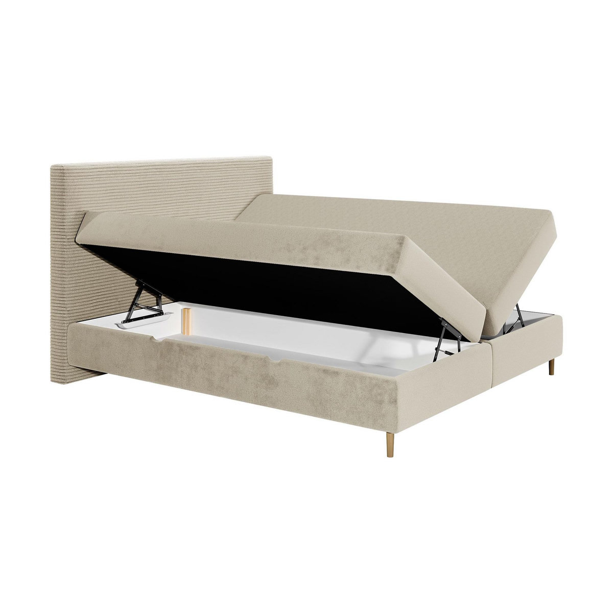 BEST MOBILIER Rafaela - lit boxspring - 140x200 - coffres et surmatelas inclus - en velours