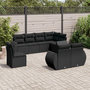 Voir la diapositive 1 : VIDAXL Salon de jardin 8 pcs avec coussins noir resine tressee