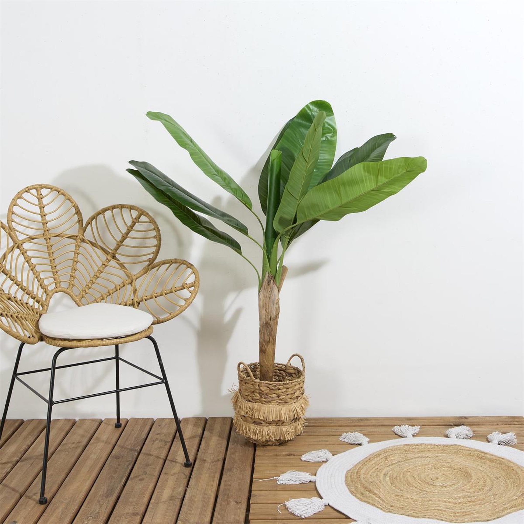 Voir la diapositive 3 : The Home Deco Factory Bananier artificiel en pot  wilbur  120cm vert