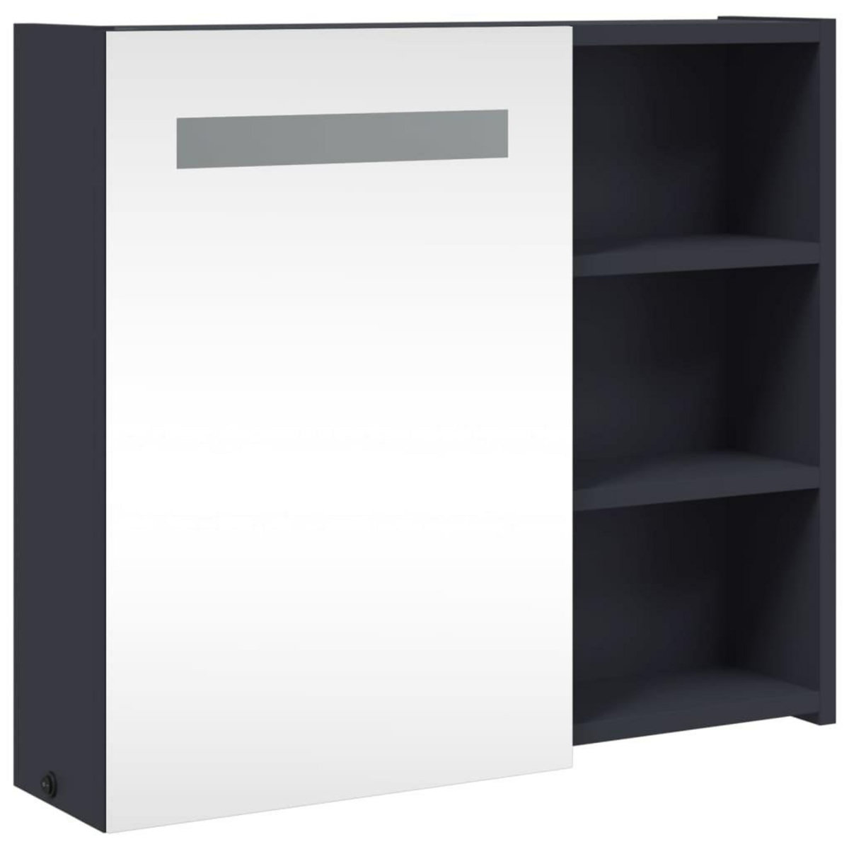 VIDAXL Armoire de salle de bain a miroir avec LED gris 60x13x52 cm