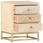Voir la diapositive 2 : VIDAXL Table de chevet dore 40 x 30 x 50 cm bois de manguier massif