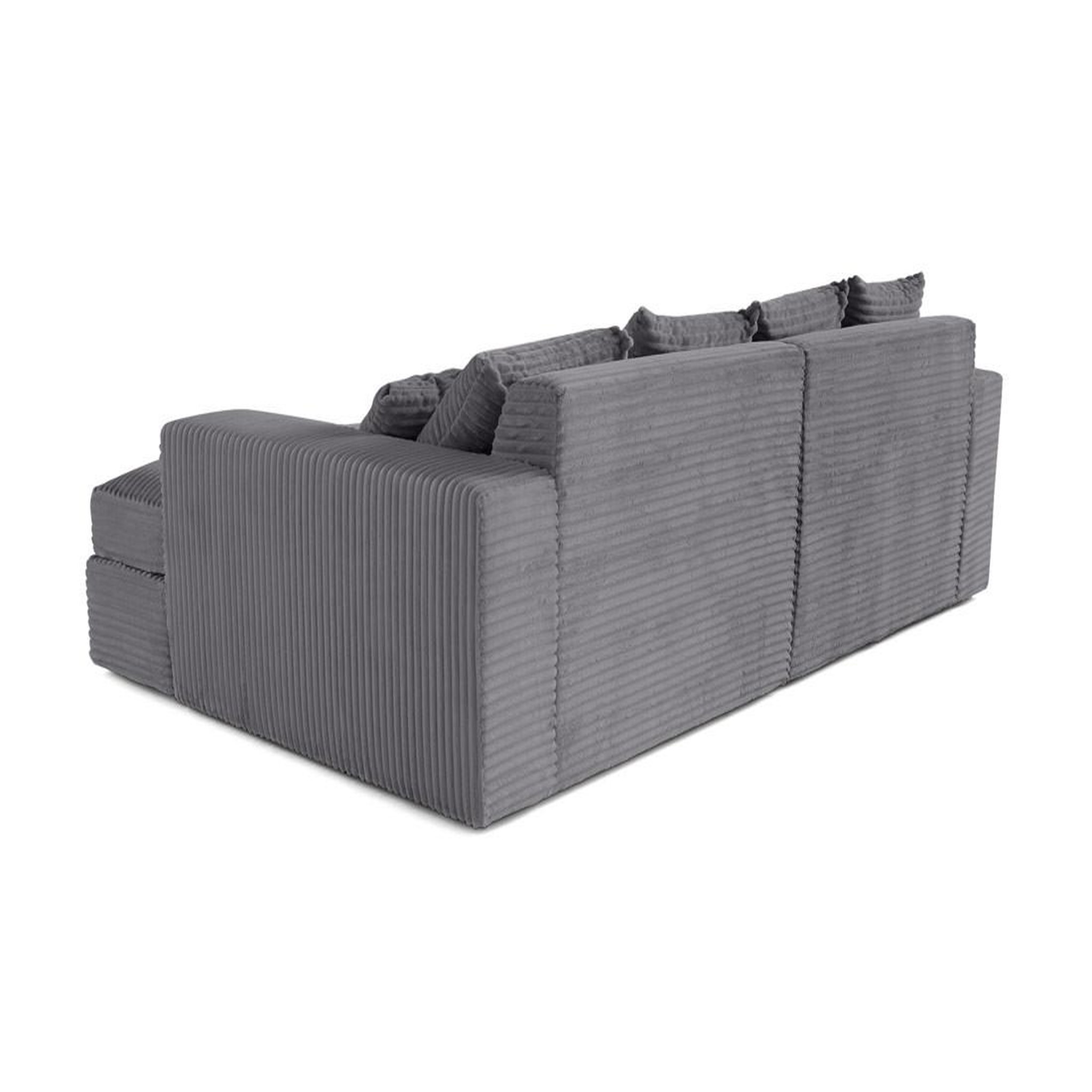 Voir la diapositive 6 : LISA DESIGN Collins - canapé droit 4 places avec double méridienne - assise profonde - velours côtelé grosses côtes