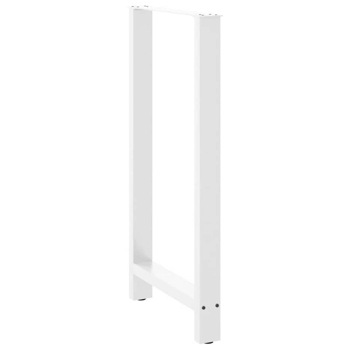 VIDAXL Pieds de table basse blanc 2 pcs 60x(110-111) cm acier