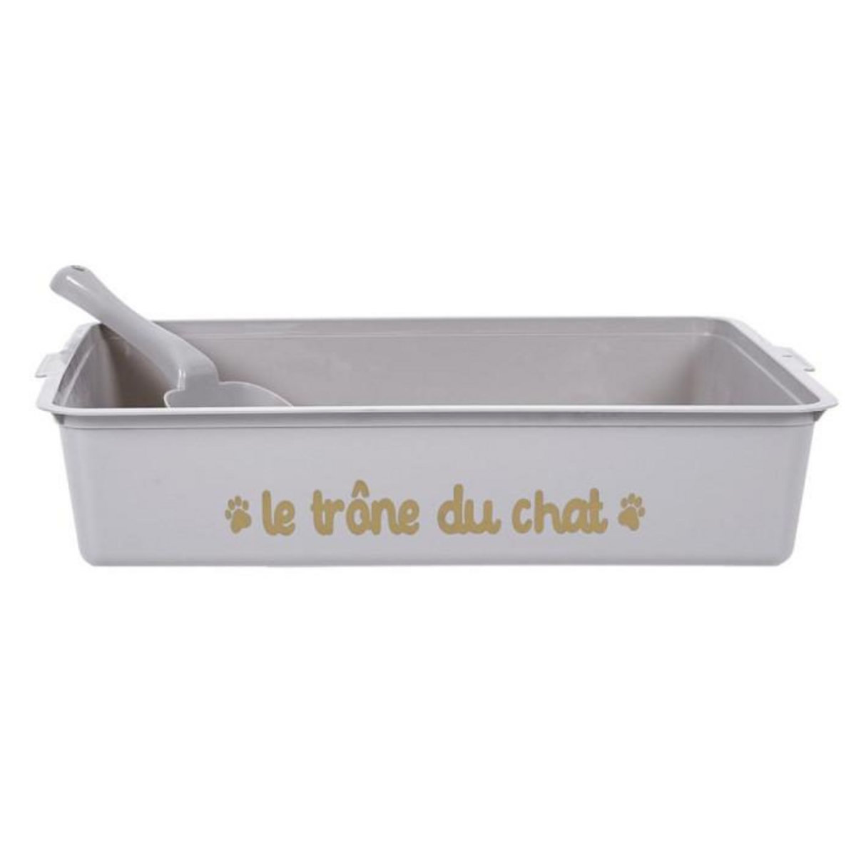 Paris Prix Bac à Litière & Pelle  Chat  42cm Gris