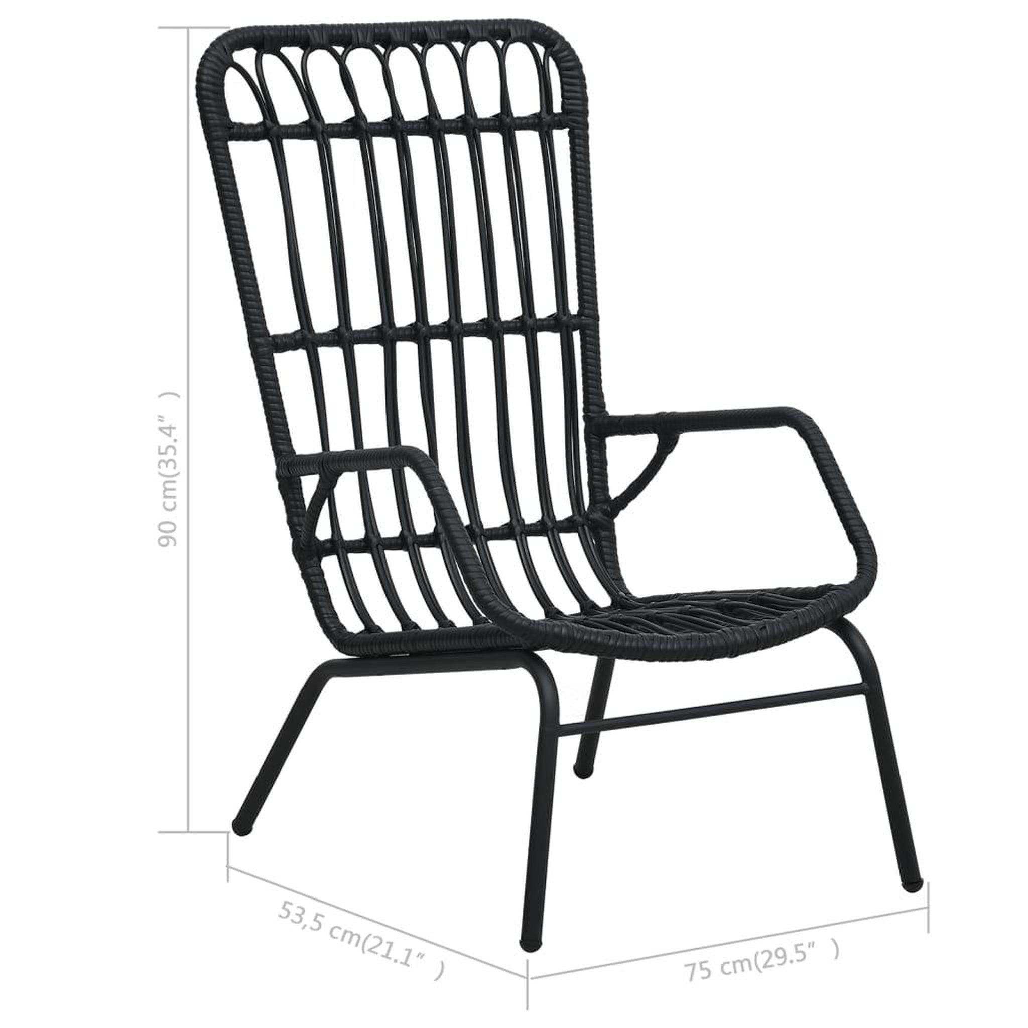 Voir la diapositive 6 : VIDAXL Chaise de jardin Resine tressee Noir