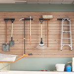 VIDAXL Supports muraux pour outils de jardin 4 pcs noir acier