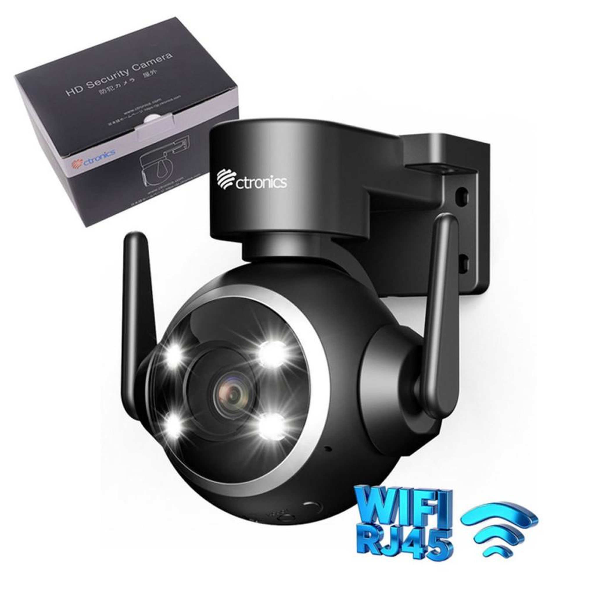 Caméra de surveillance extérieure WiFi 5MP Super HD, zoom optique 5X, vision nocturne couleur, détection humaine, RJ45 et WiFi 2,4/5 GHz