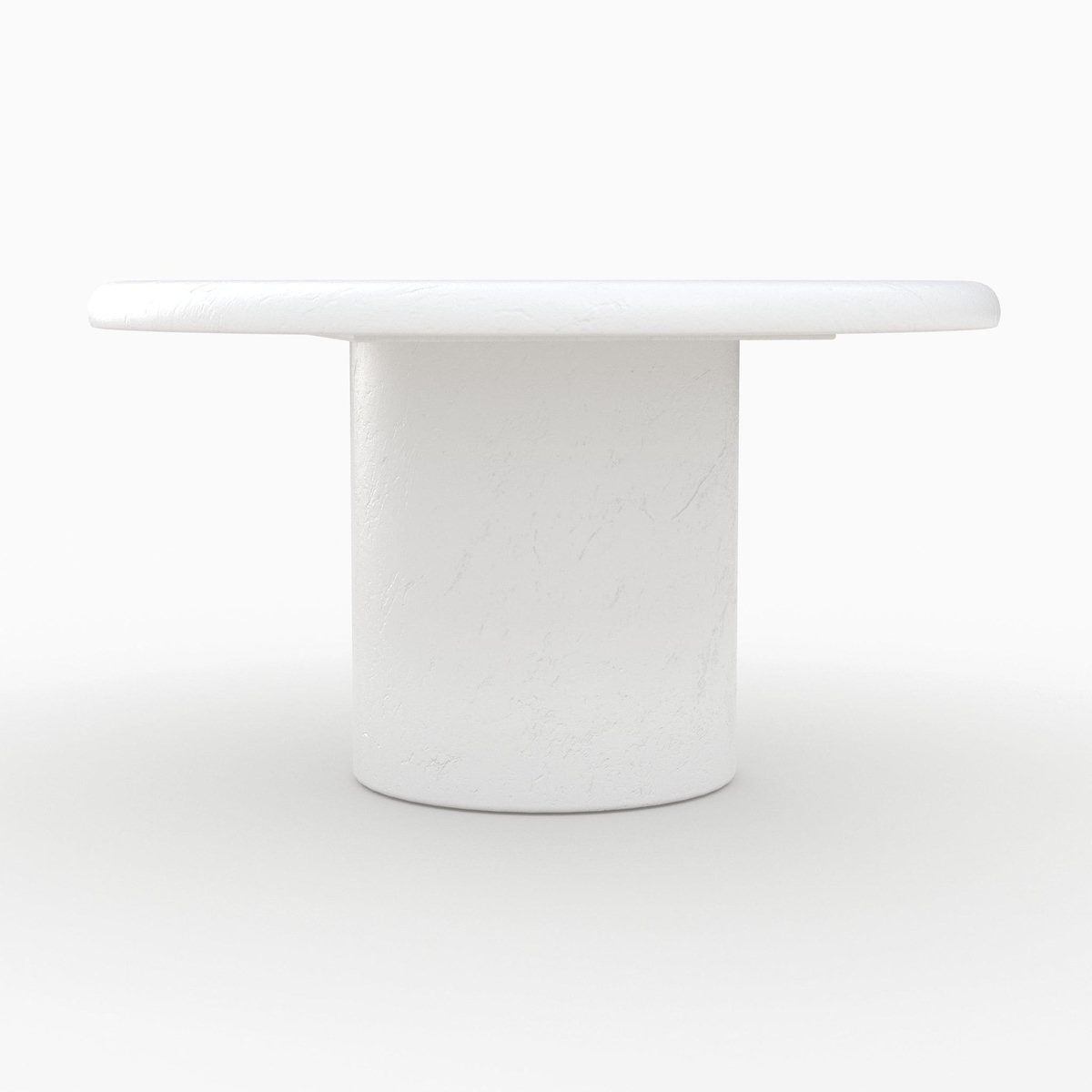 Rendez vous déco Table basse ronde en béton blanc cassé-Lulli