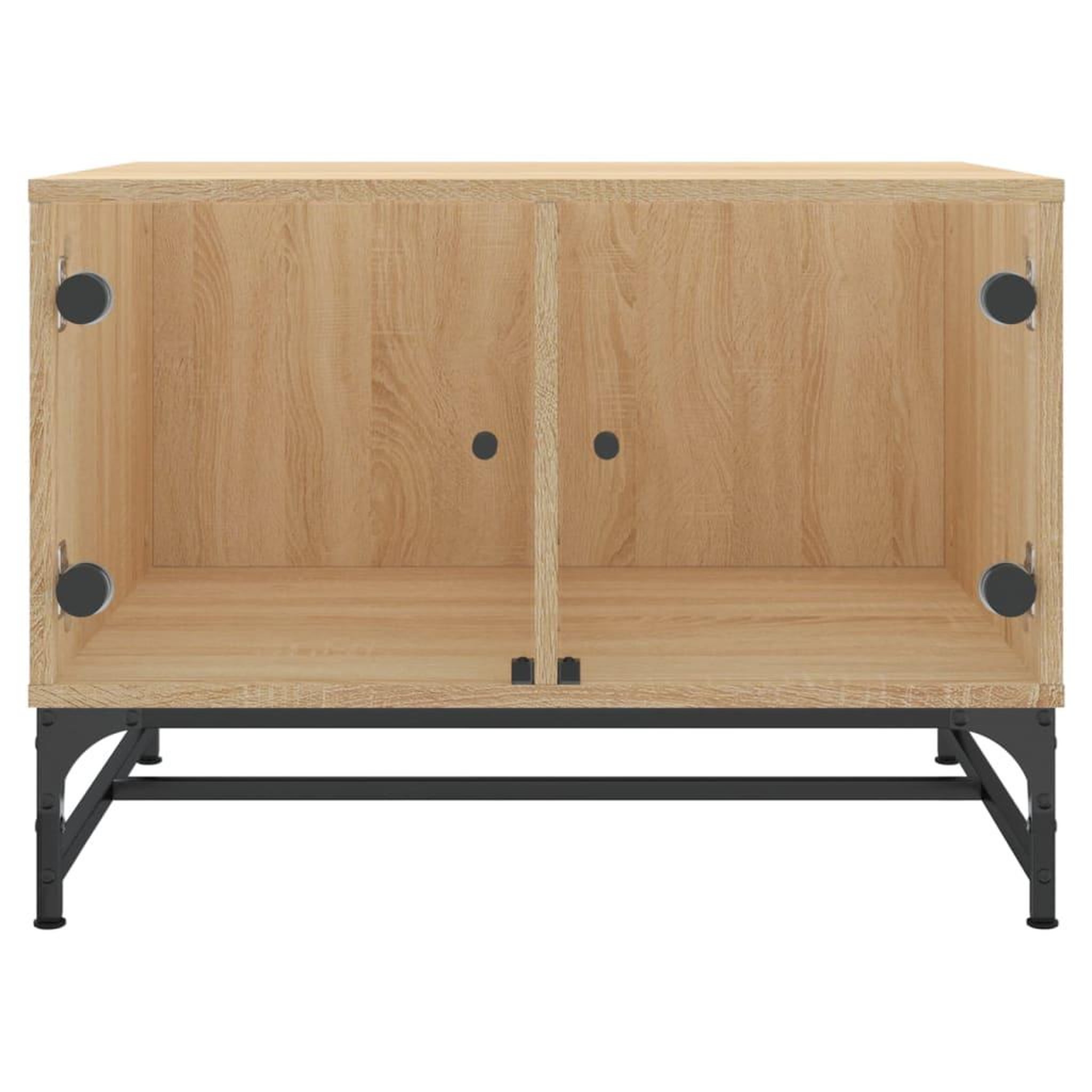 Voir la diapositive 5 : VIDAXL Table basse avec portes en verre chene sonoma 68,5x50x50 cm