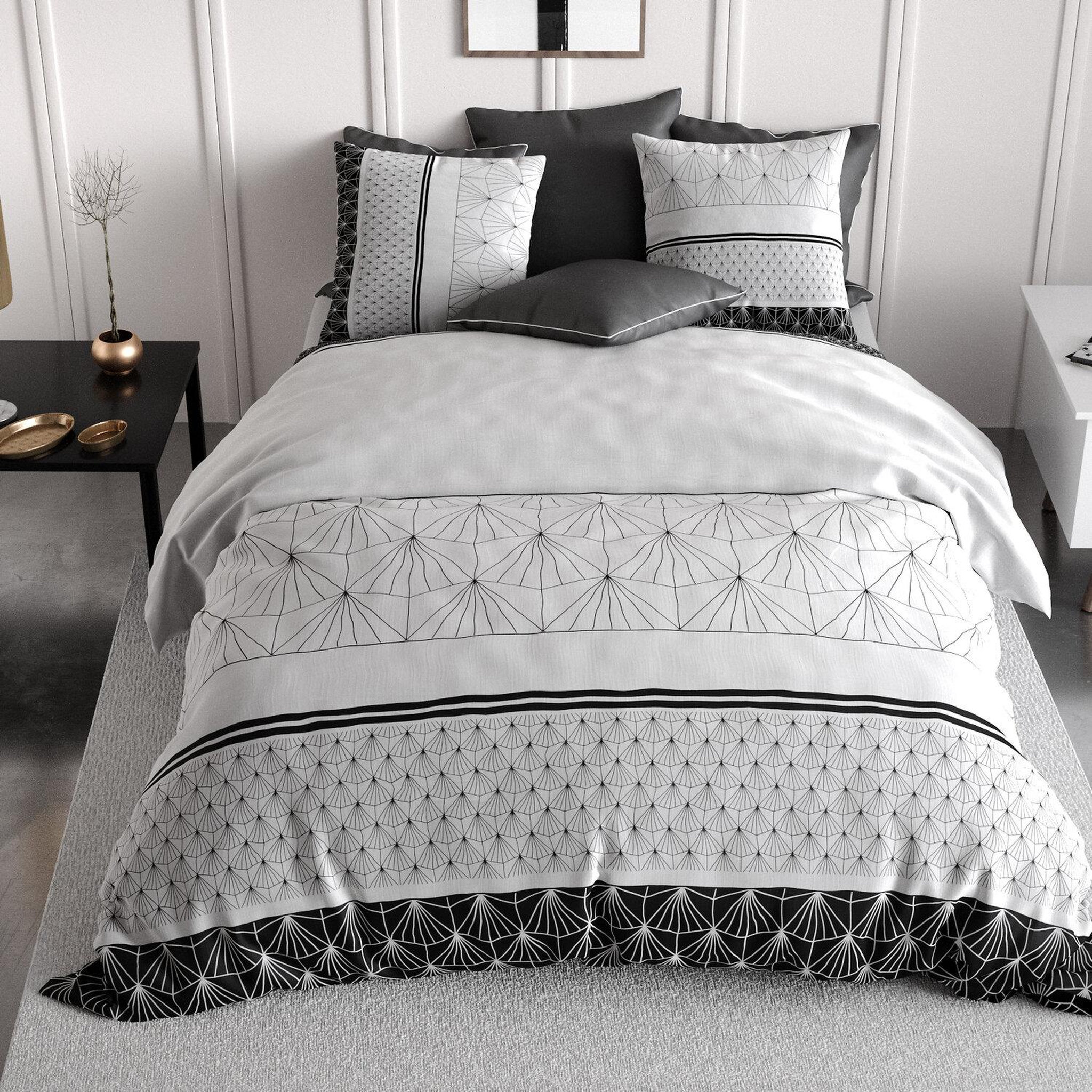 Voir la diapositive 3 : ATELIER DU COTON Parure De Couette 100%coton 57fils/cm2 - Casta