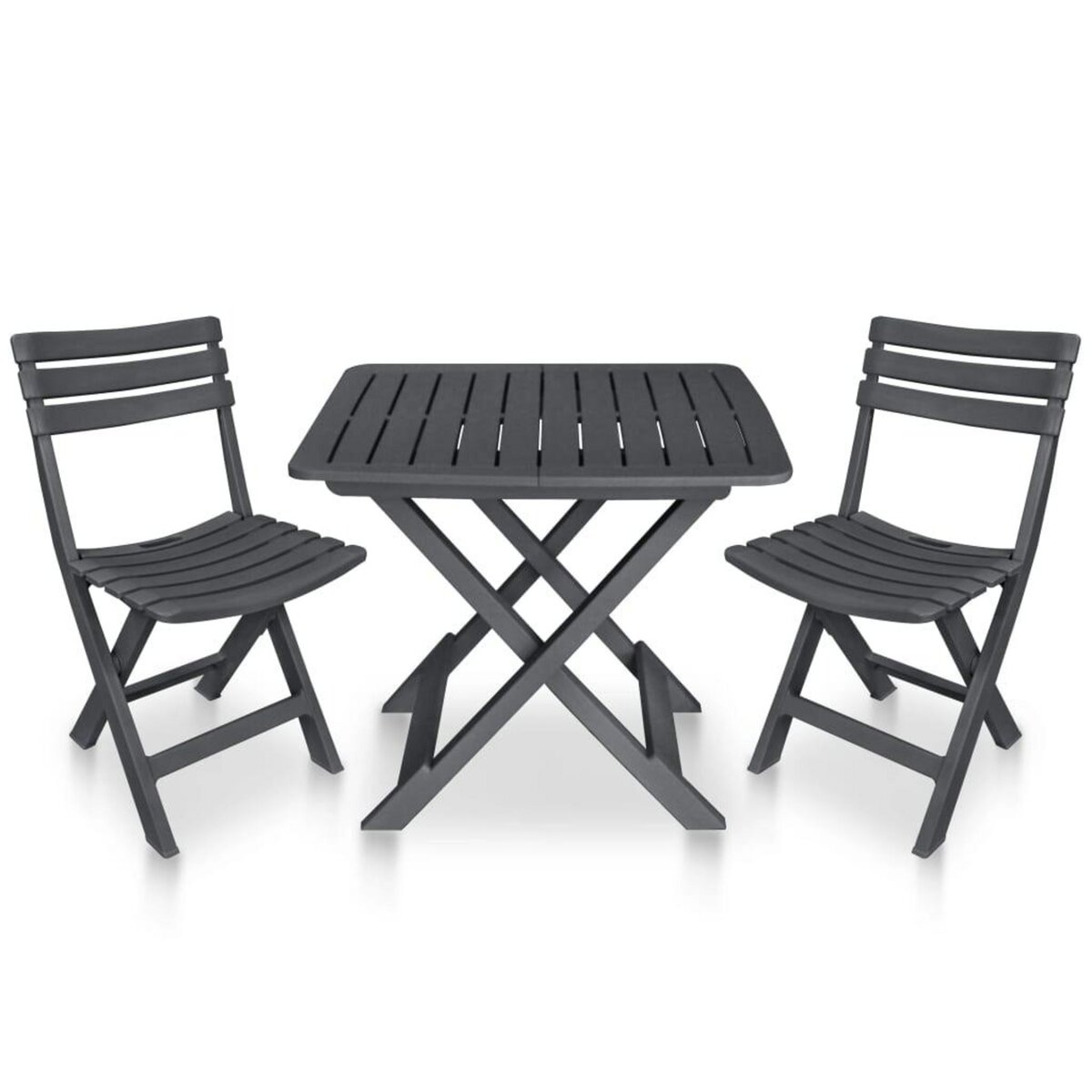 vidaXL Table de Jardin Anthracite Plastique Meuble Mobilier Table