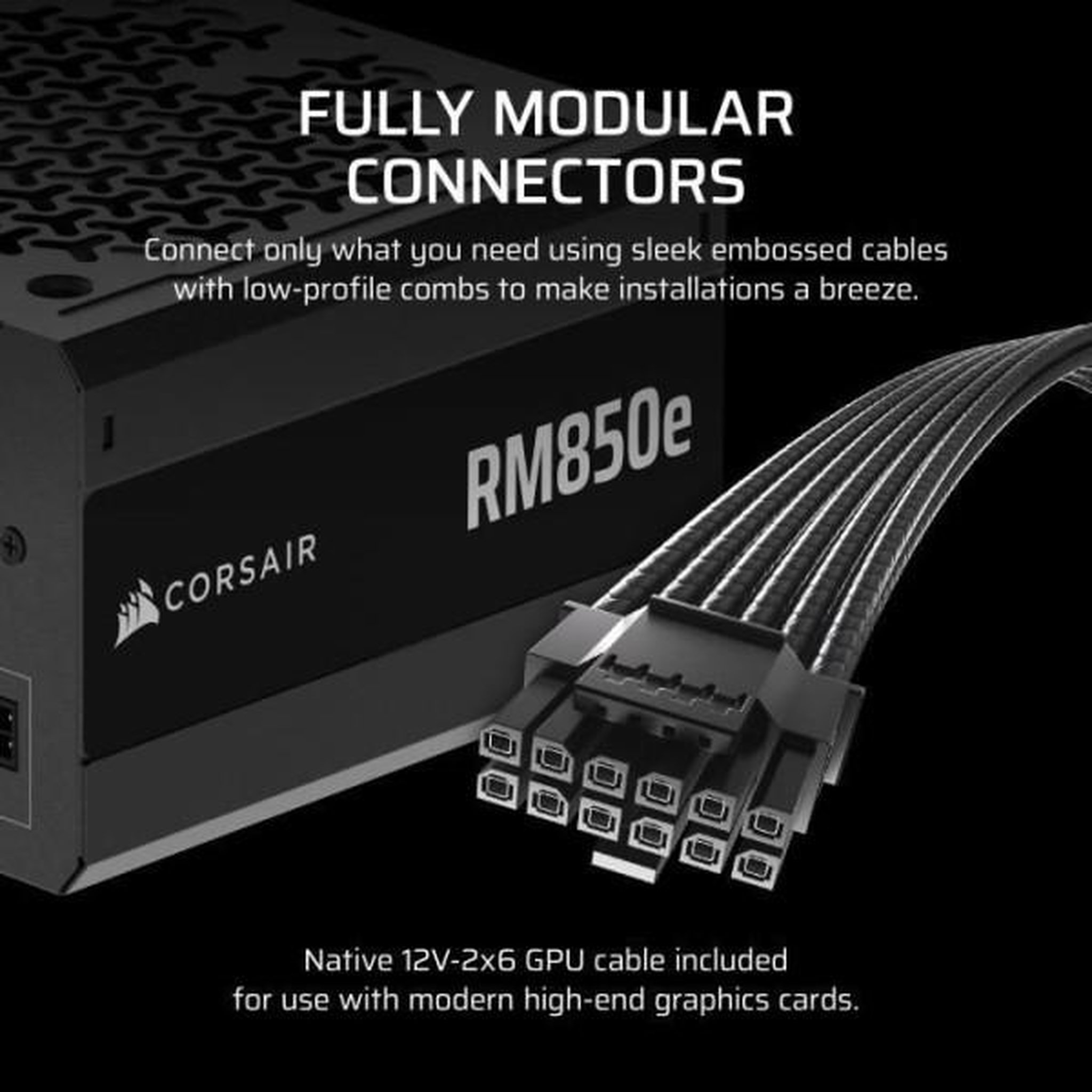 Voir la diapositive 6 : Corsair Corsair rm850e unité d'alimentation d'énergie 850 w 24-pin atx atx noir