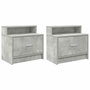 Voir la diapositive 2 : VIDAXL Tables de chevet avec tiroir 2 pcs gris beton 51x31x47 cm