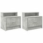 Voir la diapositive 2 : VIDAXL Tables de chevet avec tiroir 2 pcs gris beton 51x31x47 cm