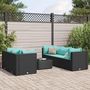 Voir la diapositive 1 : VIDAXL Salon de jardin 6 pcs avec coussins Noir Resine tressee
