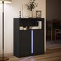 Voir la diapositive 5 : VIDAXL Buffet avec LED noir 77x34x100 cm bois d'ingenierie