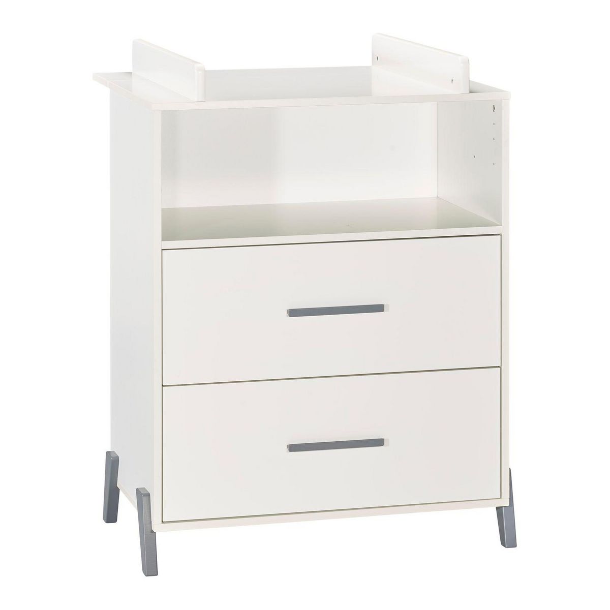 BABY PRICE Commode 2 Tiroirs et 1 Niche - JOY GRIS