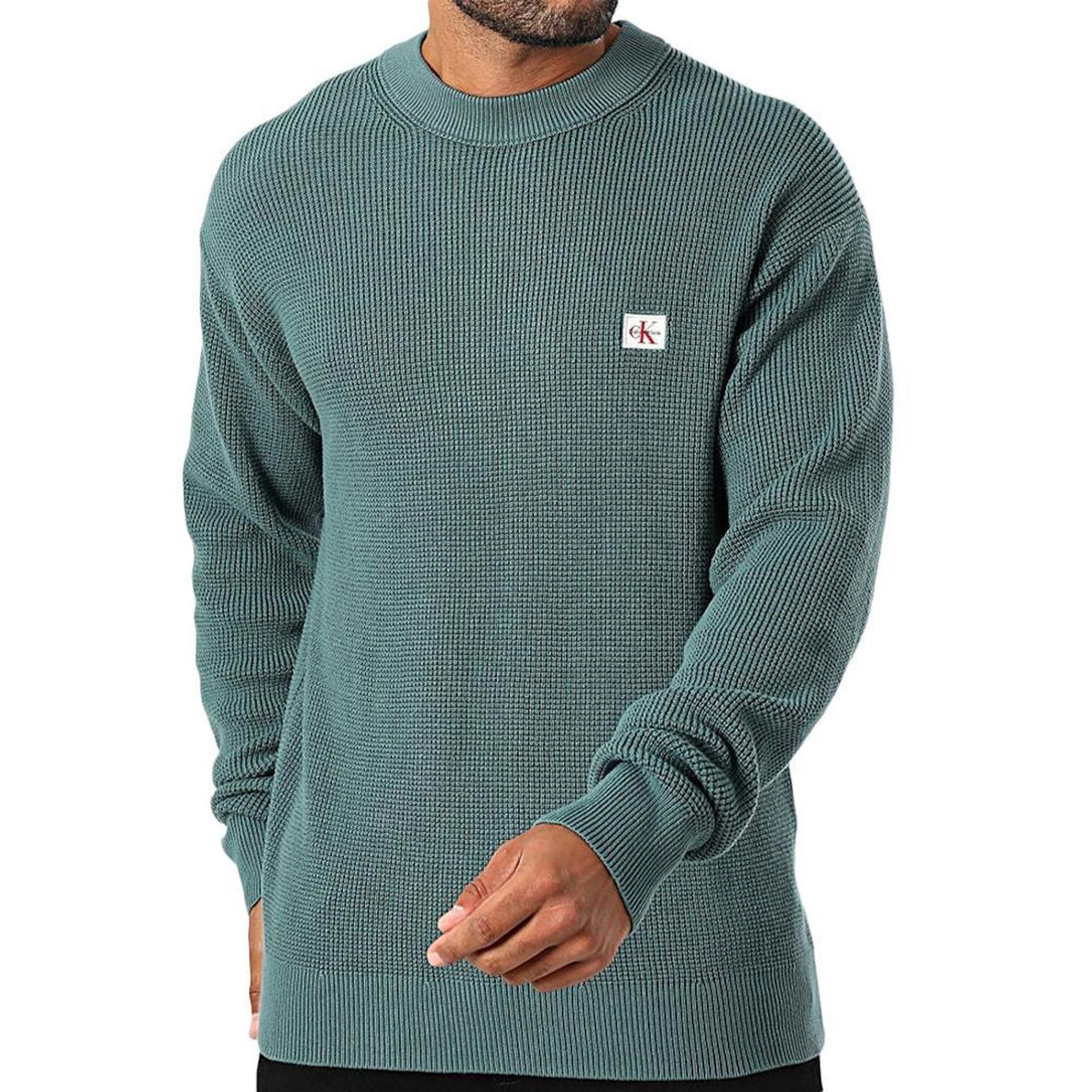 CALVIN KLEIN JEANS Pull Vert Foret Homme Calvin Klein Jeans Waffle