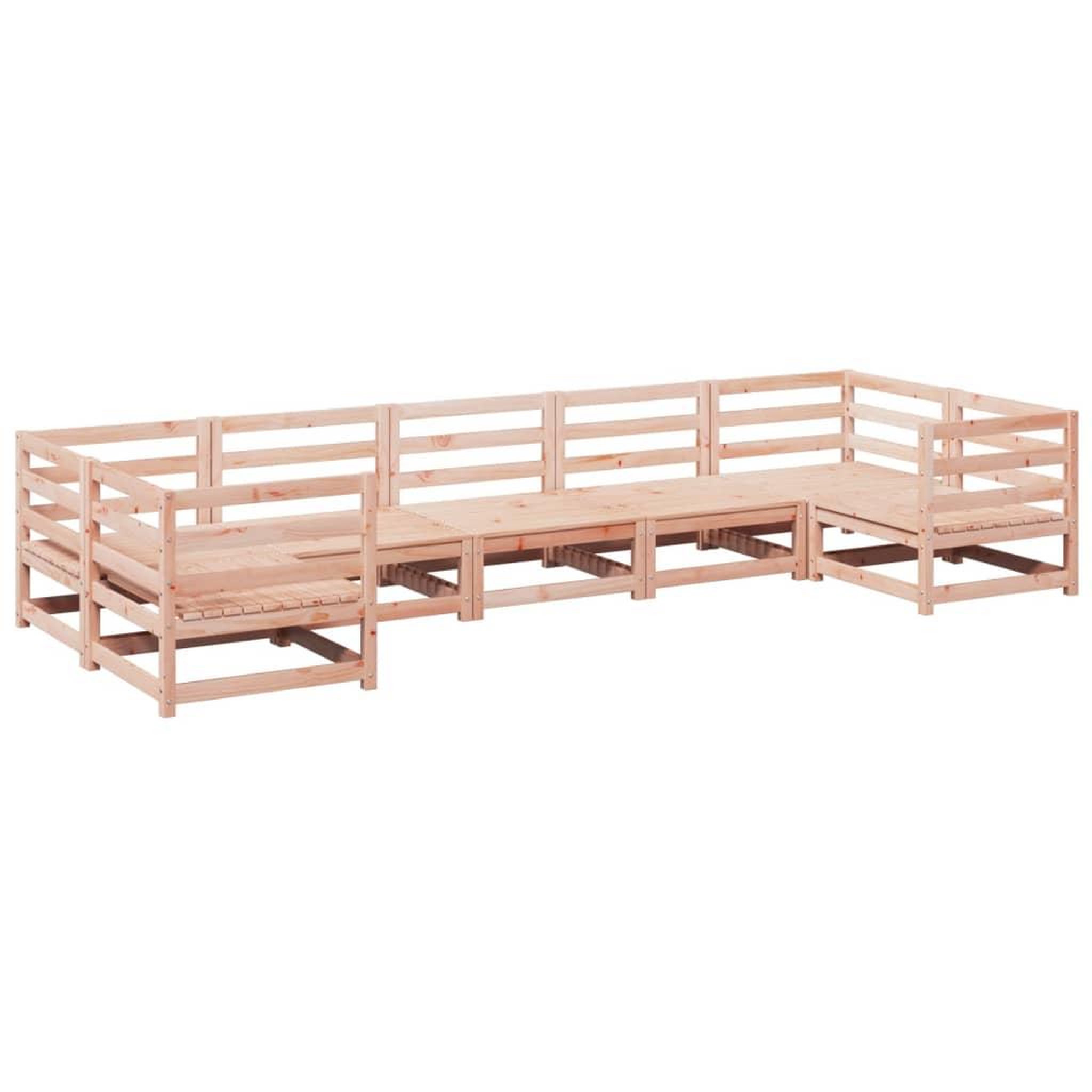 Voir la diapositive 2 : VIDAXL Salon de jardin 7 pcs bois massif sapin de douglas
