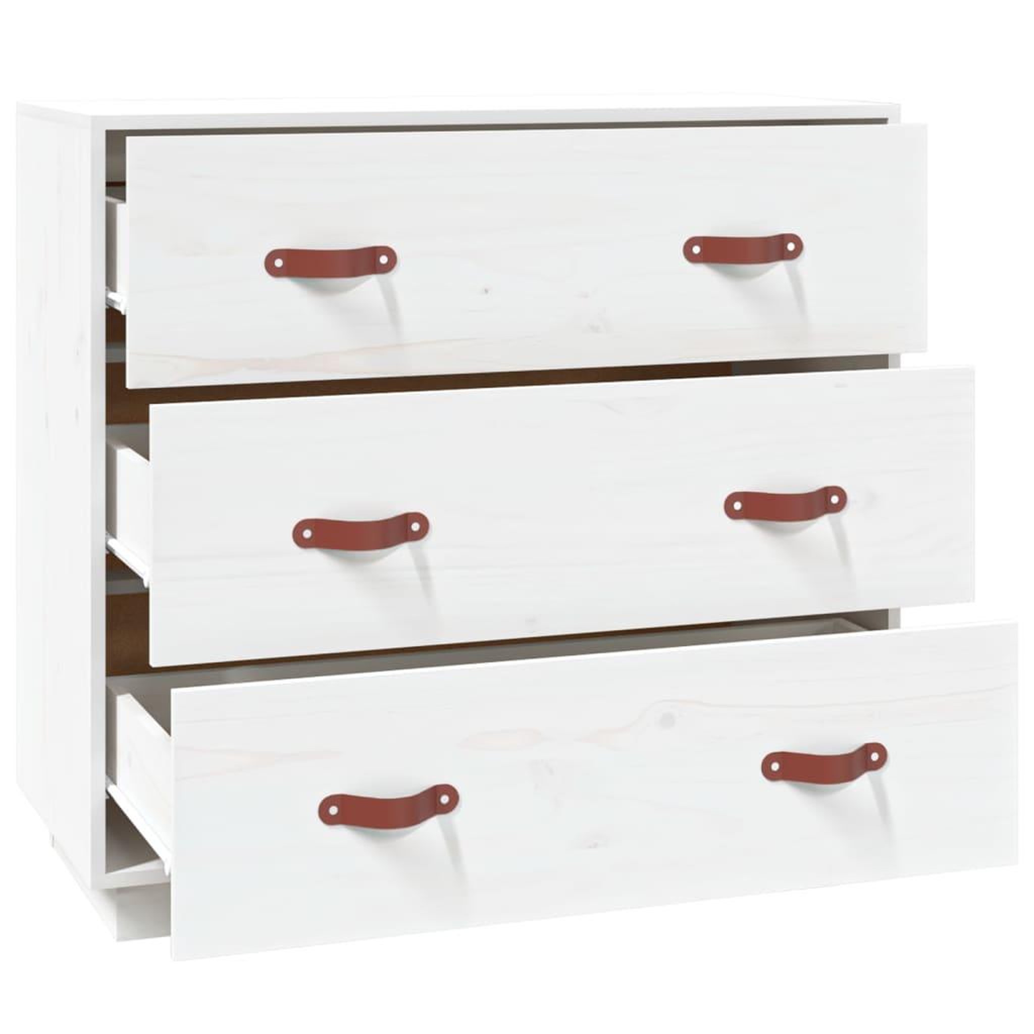Voir la diapositive 4 : VIDAXL Buffet Blanc 80x40x75 cm Bois massif de pin