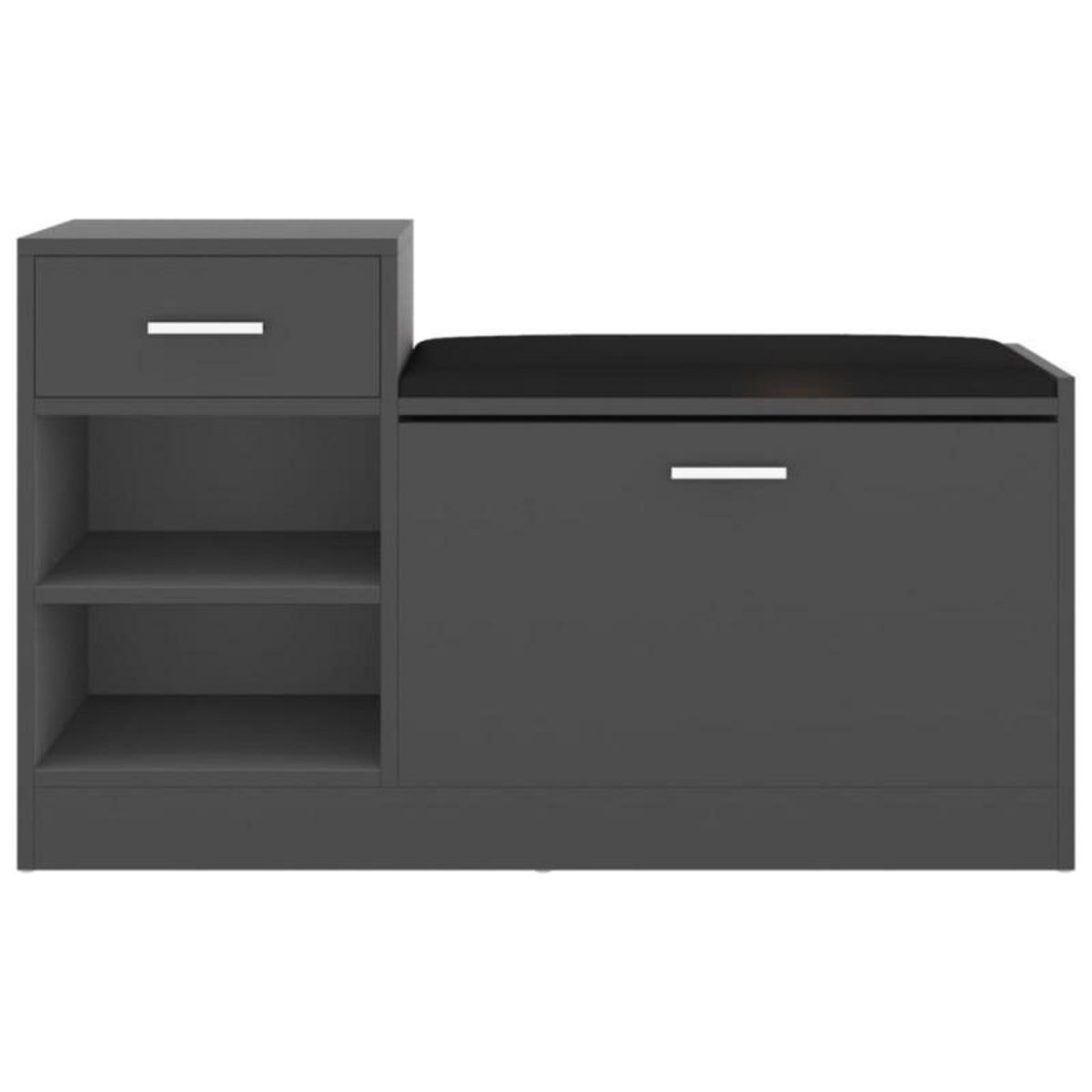 VIDAXL Banc à chaussures Gris 94,5x31x57 cm Aggloméré