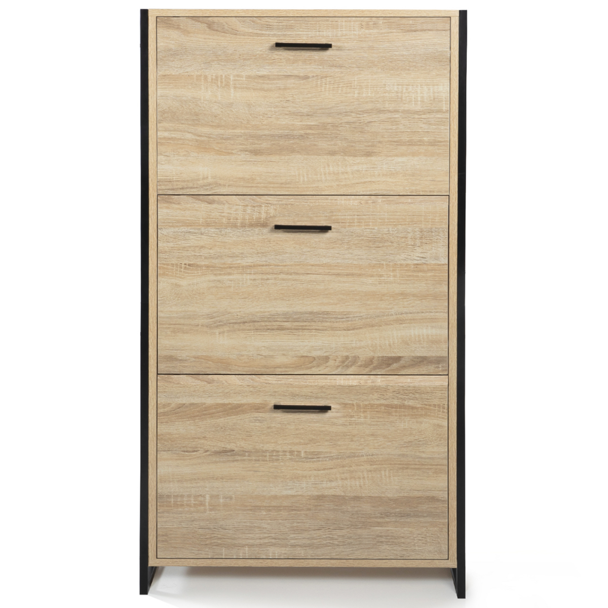 ID MARKET Meuble à chaussures 18 paires LUIS 3 portes design industriel