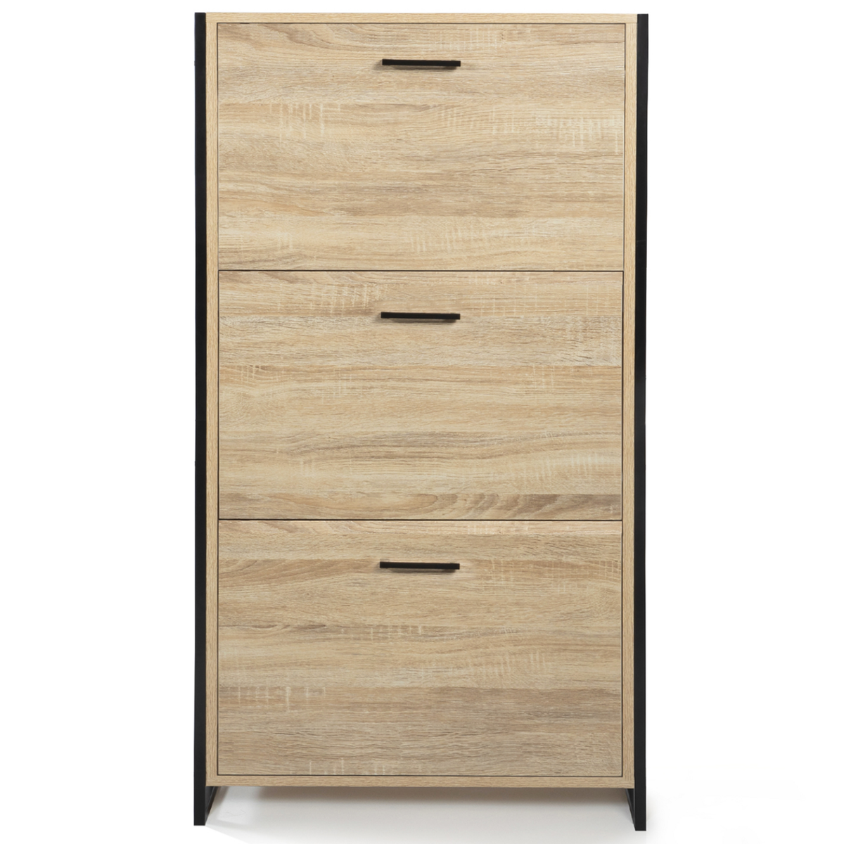 ID MARKET Meuble à chaussures 18 paires LUIS 3 portes design industriel