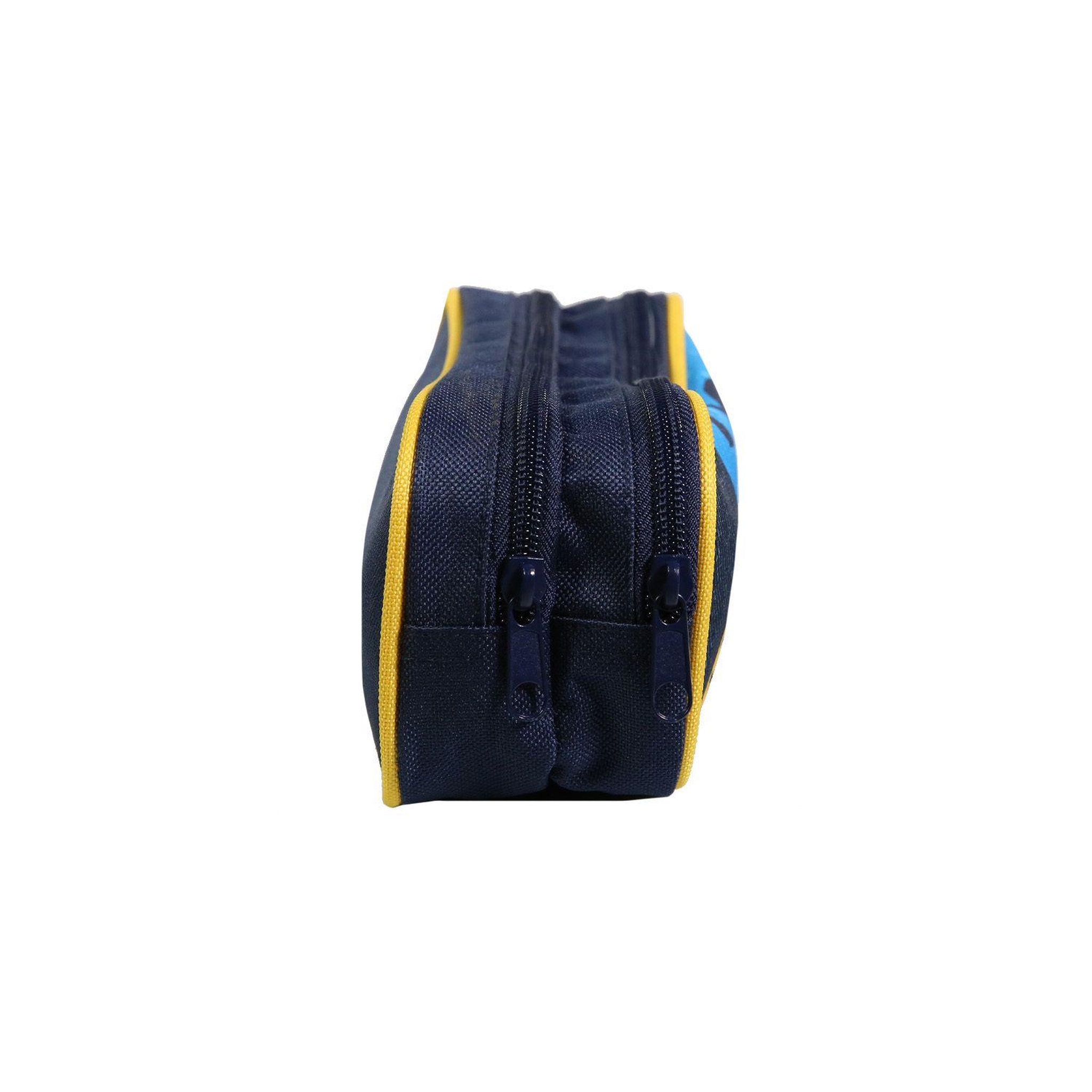 Voir la diapositive 3 : Bagtrotter BAGTROTTER Trousse scolaire 2 compartiments Vorax Bleue Requins
