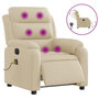 Voir la diapositive 2 : VIDAXL Fauteuil inclinable de massage electrique creme tissu