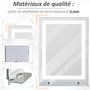 Voir la diapositive 6 : HOMCOM Miroir lumineux LED 22 W interrupteur tactile étagère intégrée 50L x 4l x 70H cm