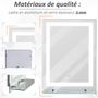 Voir la diapositive 6 : HOMCOM Miroir lumineux LED 22 W interrupteur tactile étagère intégrée 50L x 4l x 70H cm