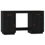 Voir la diapositive 2 : VIDAXL Bureau avec armoires Noir 135x50x75 cm Bois massif de pin