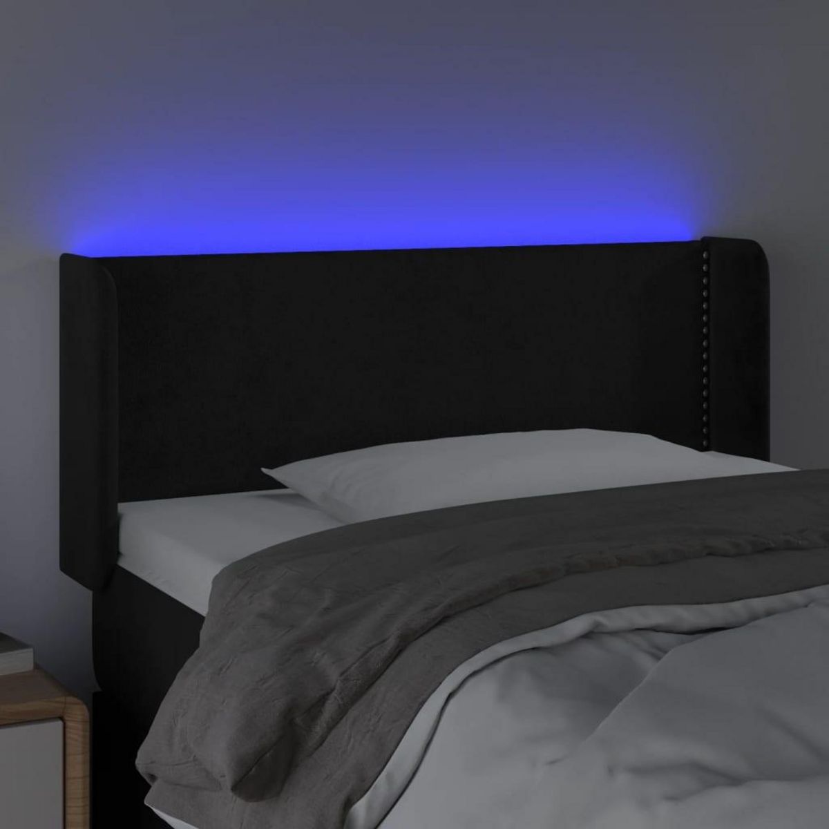 VIDAXL Tete de lit a LED Noir 93x16x78/88 cm Velours