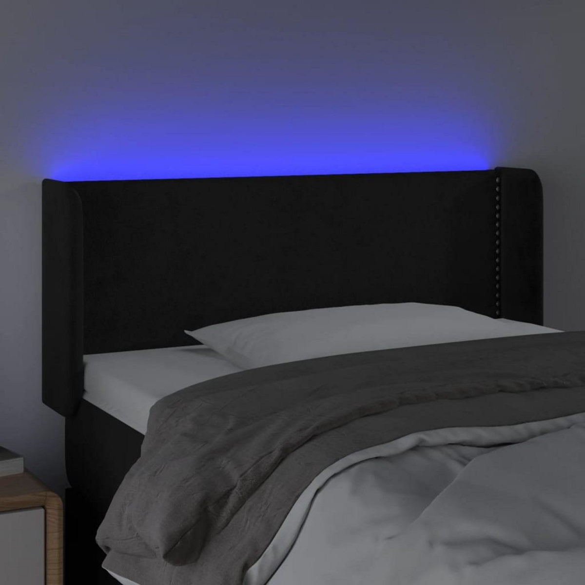 VIDAXL Tete de lit a LED Noir 93x16x78/88 cm Velours