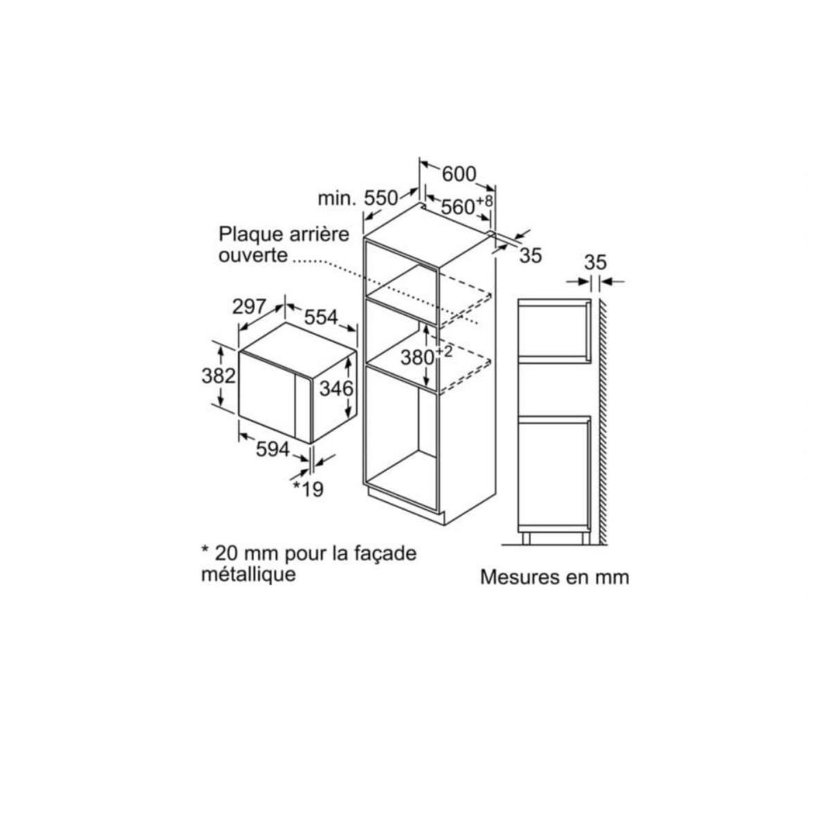 Neff Micro-ondes solo encastrable 20l 800w noir - HLAWD23N1F