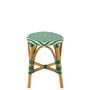 Voir la diapositive 2 : Paris Prix Tabouret en Rotin  Danial  44cm Vert Foncé & Naturel