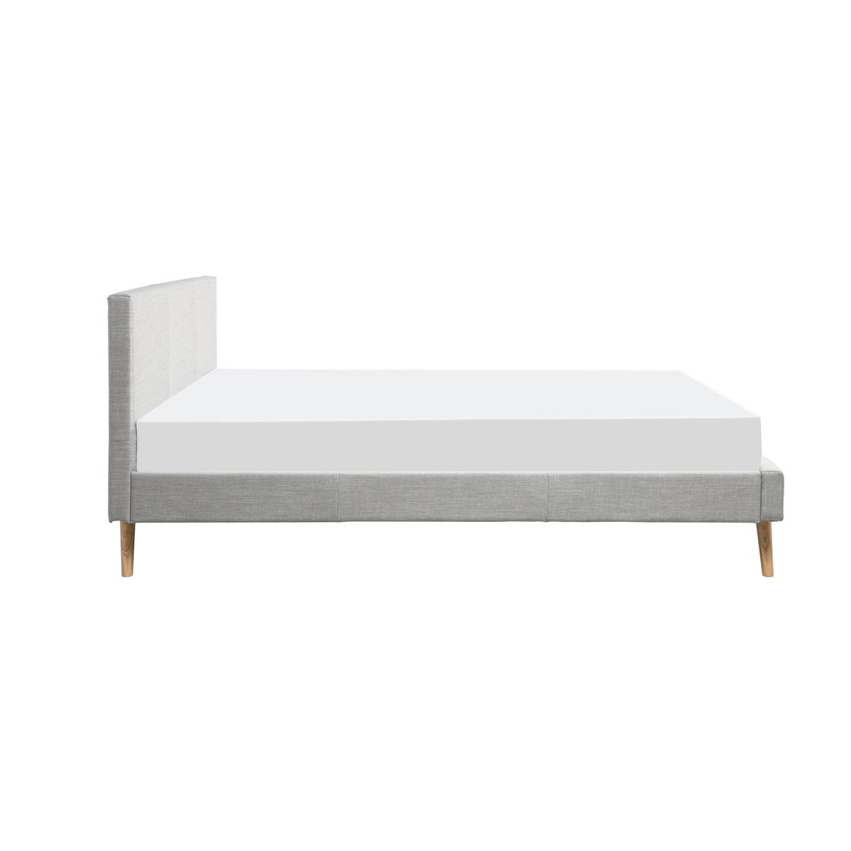 Lit scandinave tissu avec tête de lit et sommier 160x200 cm PORTIMAO