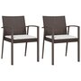 Voir la diapositive 2 : VIDAXL Chaises de jardin coussins lot de 2 marron 56,5x57x83 cm rotin